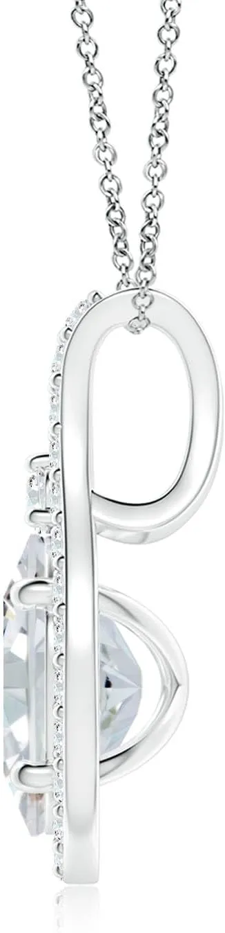 Angara Classic Lab Grown Fancy Intense Yellow and White Diamond Halo Pendant in 14K Solid Gold/Platinum | April Birthstone, Birthday, Engagement, Anniversary, Wedding Jewelry Gift for Women