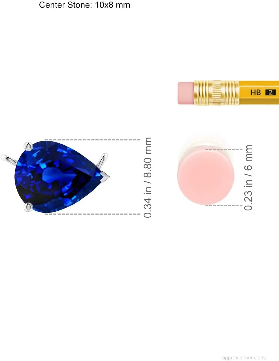 Angara East-West Pear-Shaped Lab Grown Blue Sapphire Solitaire Pendant in 14K Solid Gold/Platinum | September Birthstone, Birthday, Engagement, Anniversary, Wedding Jewelry Gift for Women