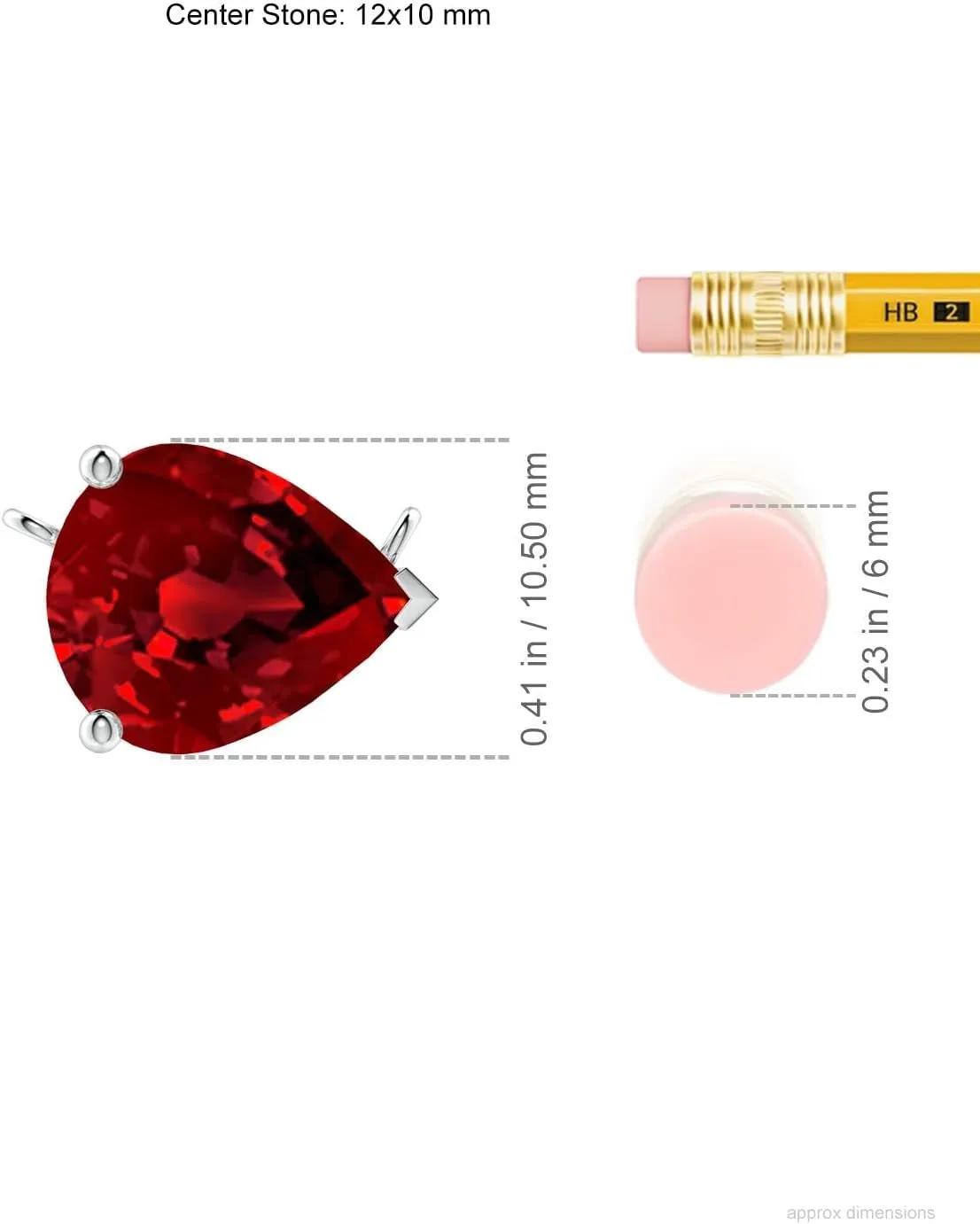 Angara East-West Pear-Shaped Lab Grown Ruby Solitaire Pendant in 14K Solid Gold/Platinum | July Birthstone, Birthday, Engagement, Anniversary, Wedding Jewelry Gift for Women