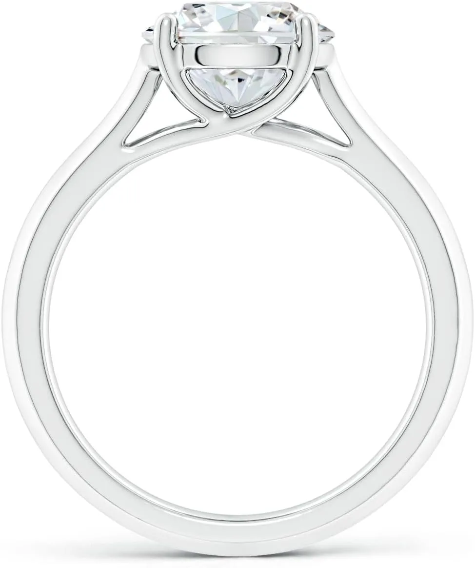 ANGARA IGI Certified 1-5 ct Lab Grown Round Diamond Knife-Edge Shank Trellis Engagement Ring in Silver / 14K Solid Gold/Platinum | April Birthstone, Birthday, Anniversary, Wedding Jewelry Gift for Women
