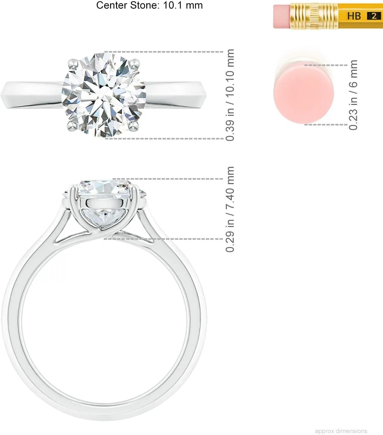 ANGARA IGI Certified 1-5 ct Lab Grown Round Diamond Knife-Edge Shank Trellis Engagement Ring in Silver / 14K Solid Gold/Platinum | April Birthstone, Birthday, Anniversary, Wedding Jewelry Gift for Women