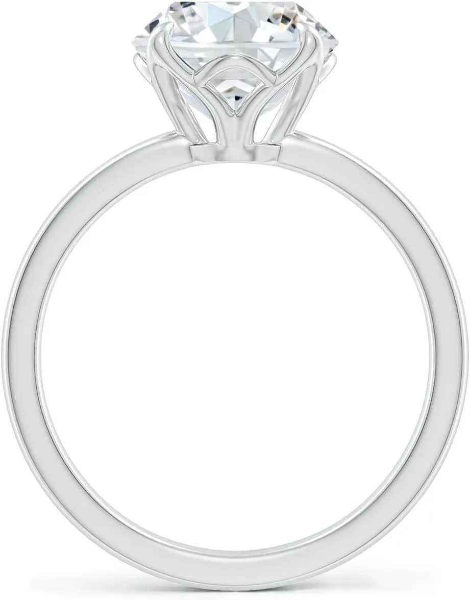 Angara IGI Certified 1-5 ct Lab Grown Solitaire Round Diamond Classic Engagement Ring in Silver / 14K Solid Gold/Platinum | April Birthstone, Birthday, Anniversary, Wedding Jewelry Gift for Women