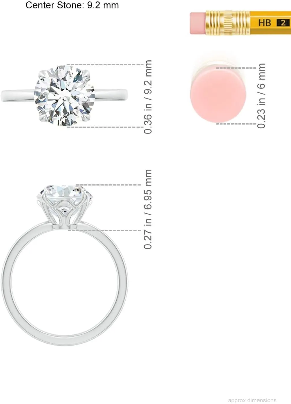 Angara IGI Certified 1-5 ct Lab Grown Solitaire Round Diamond Classic Engagement Ring in Silver / 14K Solid Gold/Platinum | April Birthstone, Birthday, Anniversary, Wedding Jewelry Gift for Women