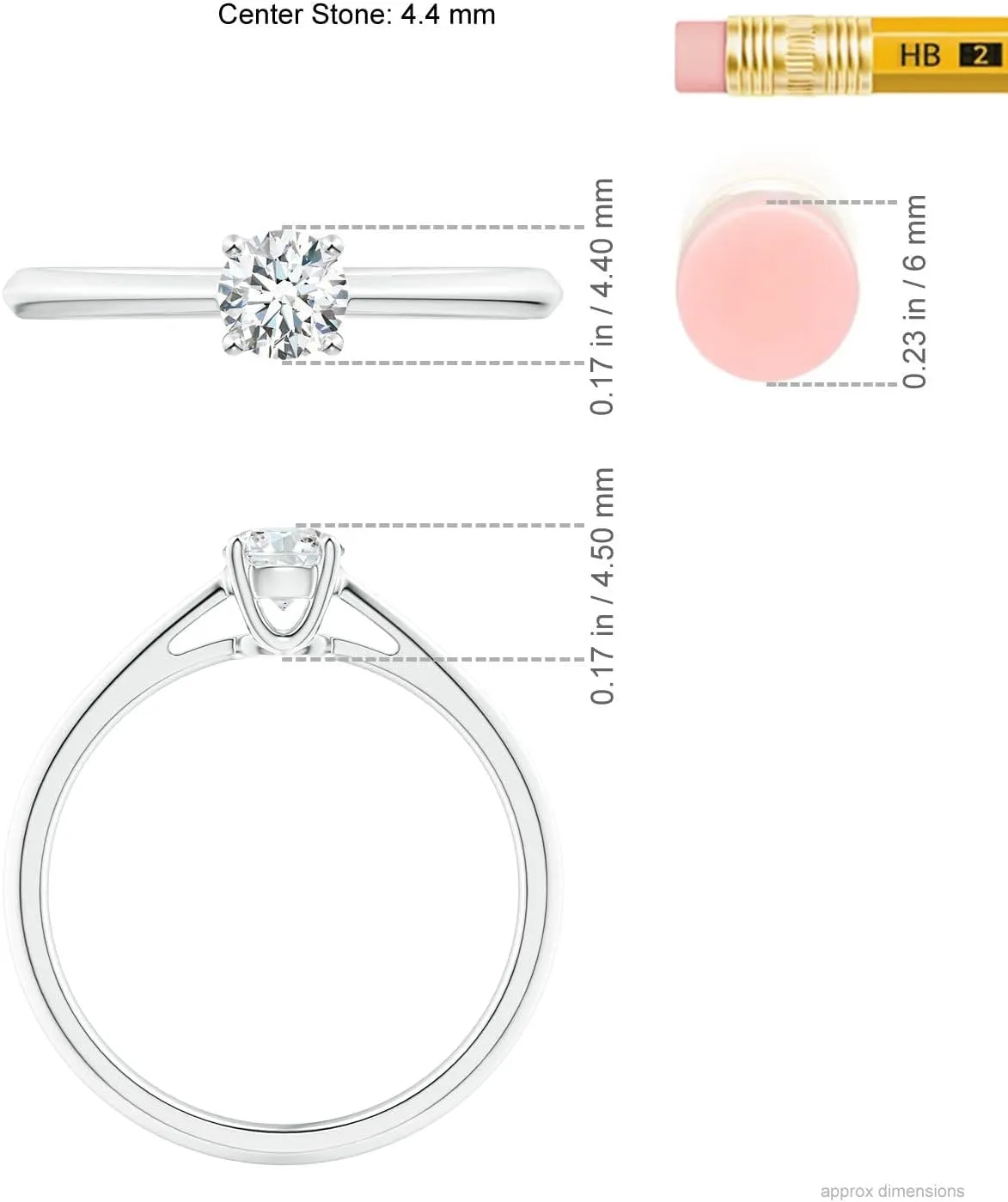 Angara Knife-Edged Classic Round Lab Grown Diamond Solitaire Engagement Ring in Silver / 14K Solid Gold/Platinum | April Birthstone, Birthday, Anniversary, Wedding Jewelry Gift for Women