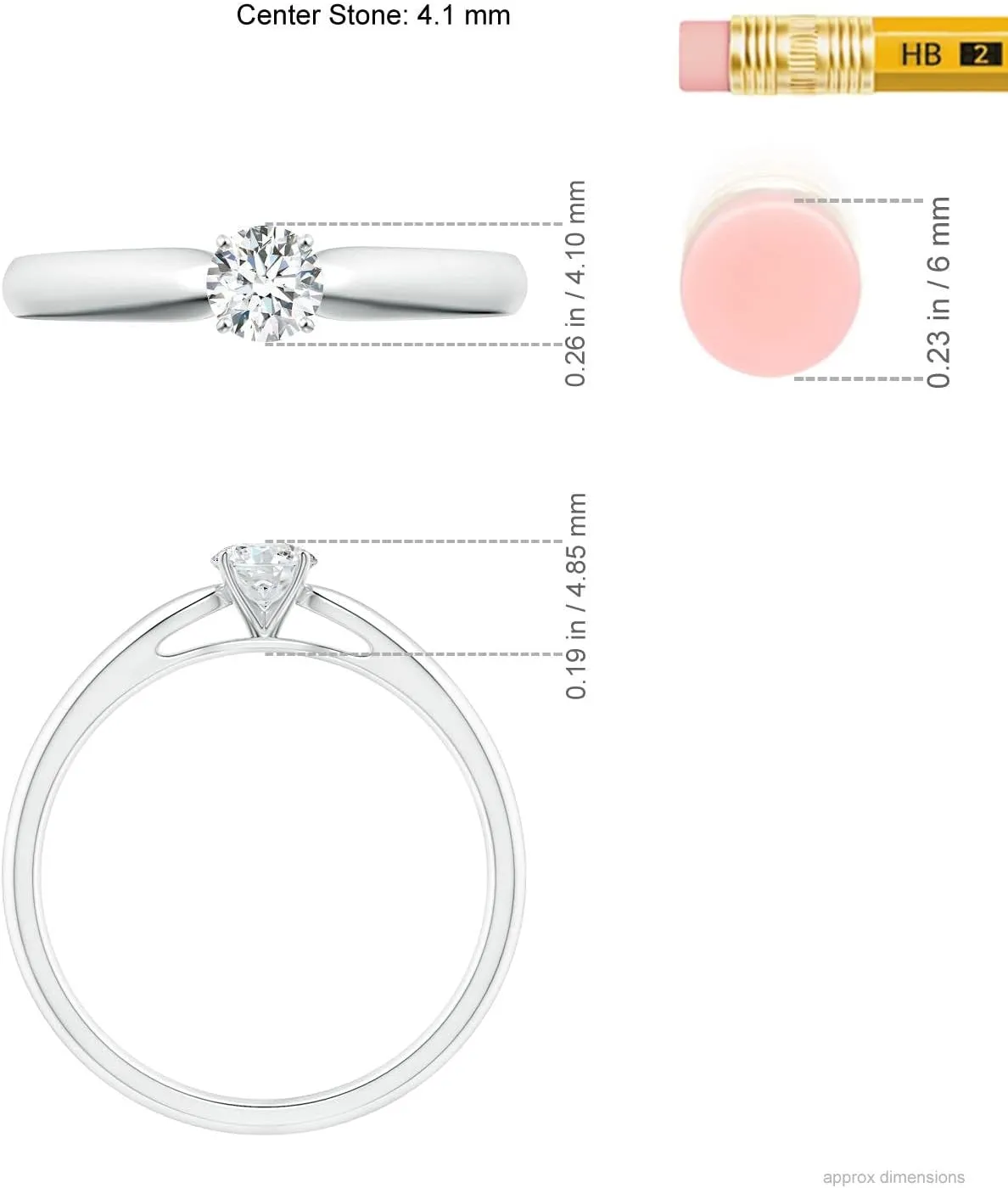 Angara Lab Grown Classic Solitaire Diamond Rounded Cathedral Engagement Ring in Silver / 14K Solid Gold/Platinum | April Birthstone, Birthday, Anniversary, Wedding Jewelry Gift for Women