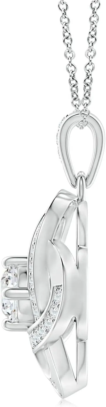 Angara Lab Grown Diamond Celtic Knot Dangle Pendant in 14K Solid Gold/Platinum | April Birthstone, Birthday, Engagement, Anniversary, Wedding Jewelry Gift for Women