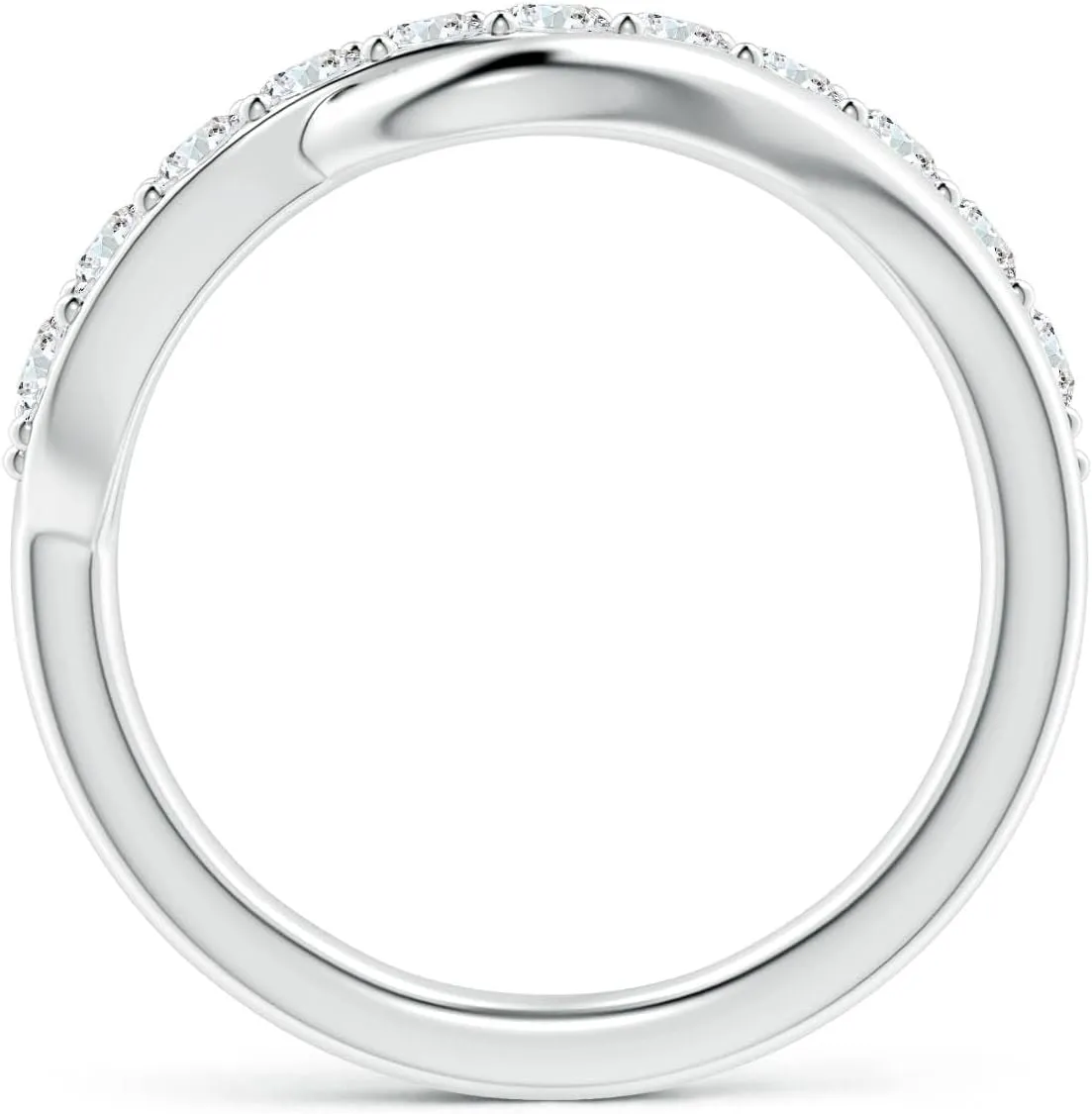 Angara Lab Grown Diamond Swirl Bypass Ring in Silver / 14K Solid Gold/Platinum | April Birthstone, Birthday, Engagement, Anniversary, Wedding Jewelry Gift for Women