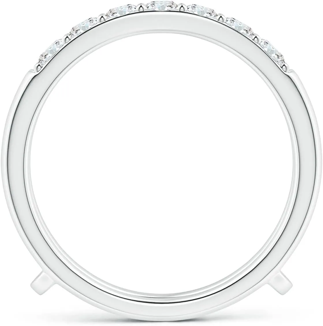 Angara Lab Grown Double Band Prong-Set Diamond Ring Wrap in Platinum for Women 14k Gold/Silver/Platinum | April Birthstone Jewelry for Her