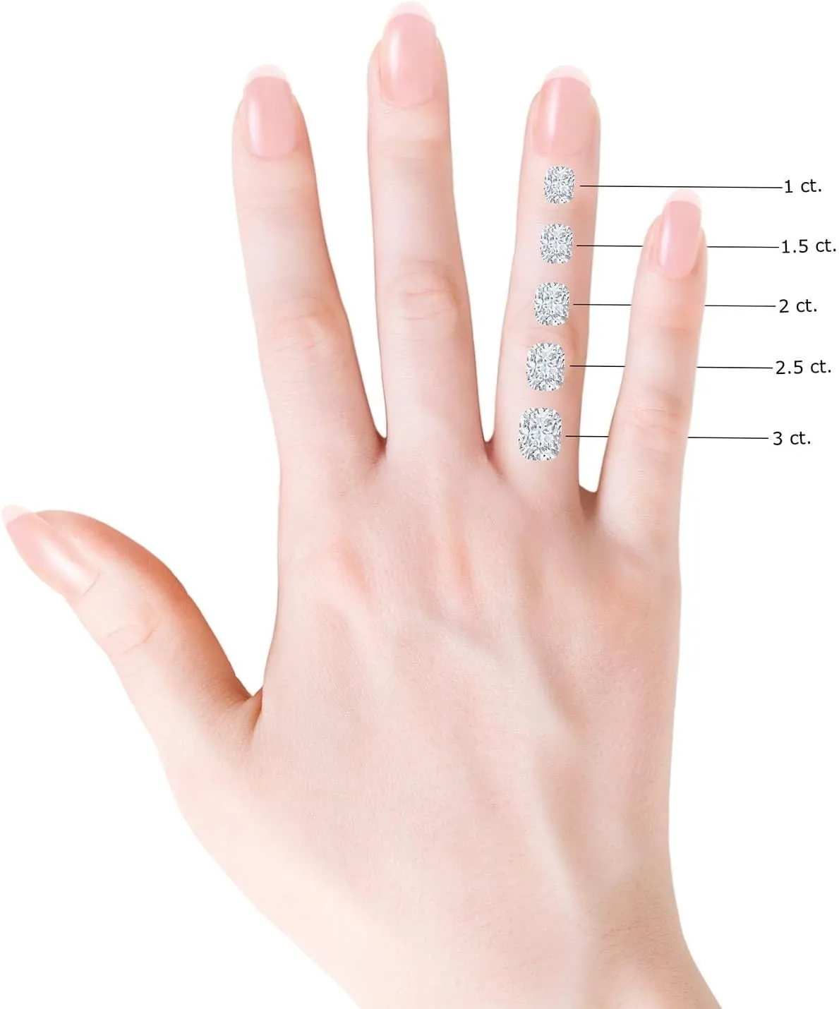 Angara Lab Grown East-West Cushion Rectangular Diamond Side Stone Engagement Ring in 14K Solid Gold/Platinum | April Birthstone, Birthday, Anniversary, Wedding Jewelry Gift for Women