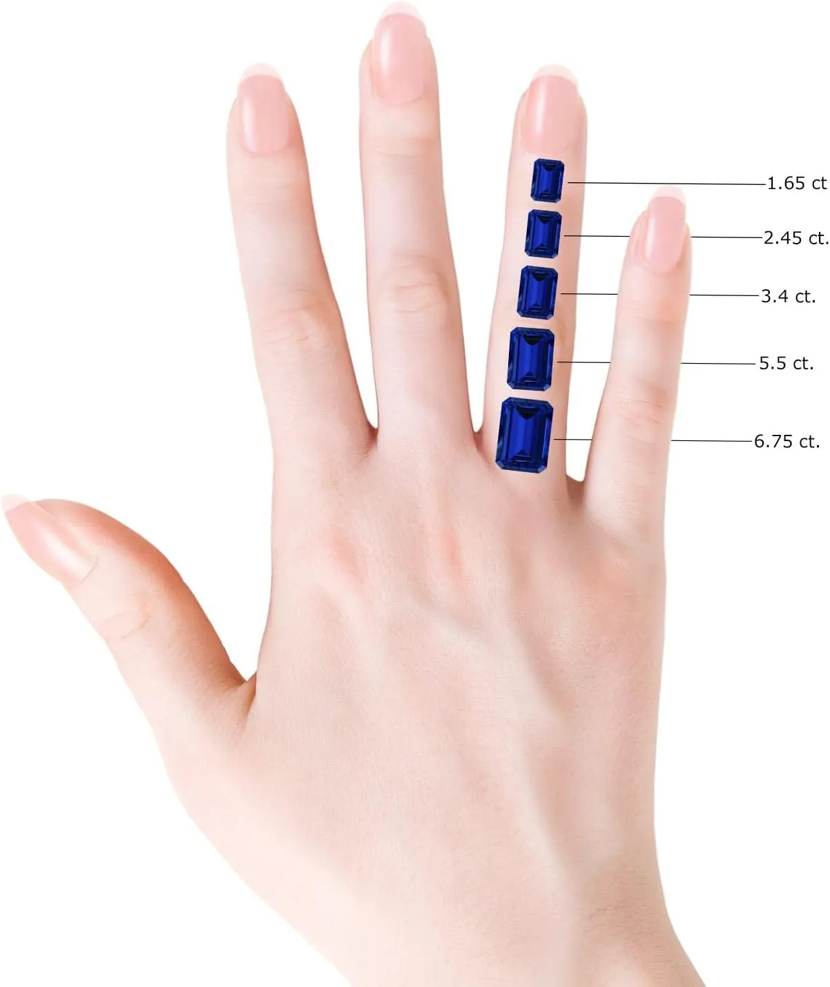 Angara Lab Grown East-West Emerald-Cut Blue Sapphire Cathedral Engagement Ring in 14K Solid Gold/Platinum | September Birthstone, Birthday, Anniversary, Wedding Jewelry Gift for Women