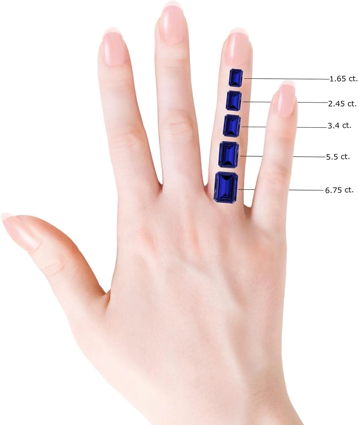 Angara Lab Grown Emerald-Cut Blue Sapphire Solitaire Pendant in Silver / 14K Solid Gold/Platinum | September Birthstone, Birthday, Engagement, Anniversary, Wedding Jewelry Gift for Women