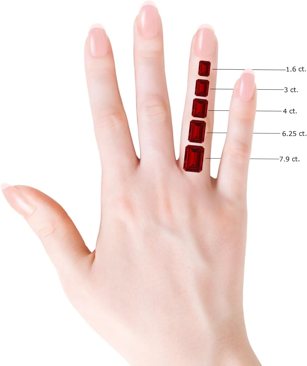 Angara Lab Grown Emerald-Cut Ruby Hidden Halo Classic Engagement Ring in 14K Solid Gold/Platinum | July Birthstone, Birthday, Anniversary, Wedding Jewelry Gift for Women