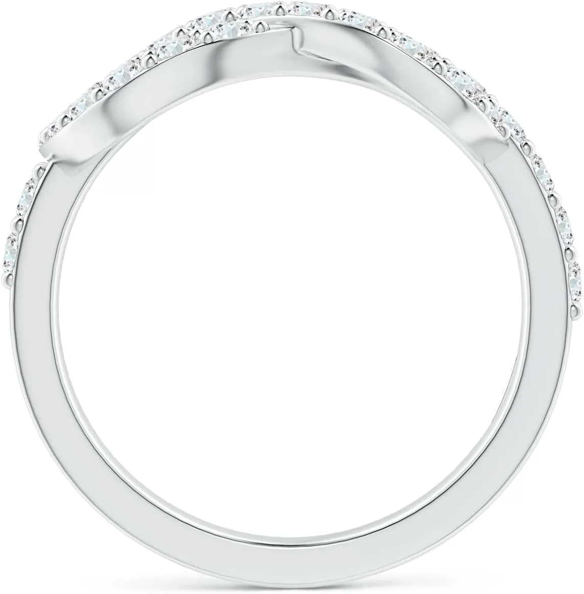 Angara Lab Grown Encrusted Diamond Infinity Knot Ring in 14K Solid Gold/Platinum | April Birthstone, Birthday, Engagement, Anniversary, Wedding Jewelry Gift for Women