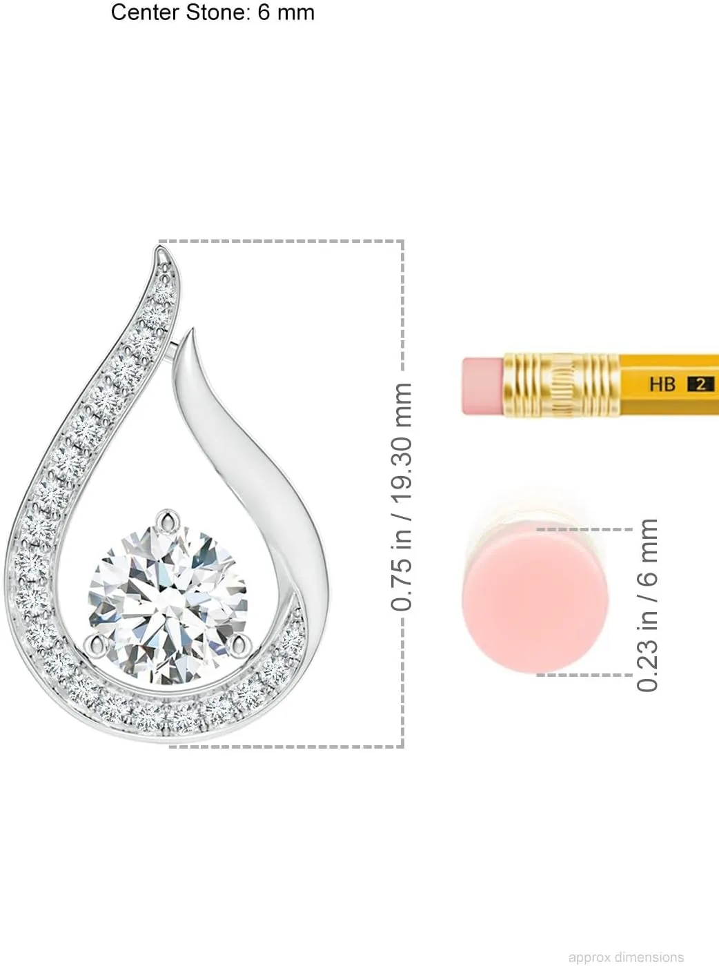 Angara Lab Grown Floating Diamond Tulip Pendant in 14K Solid Gold/Platinum | April Birthstone, Birthday, Engagement, Anniversary, Wedding Jewelry Gift for Women