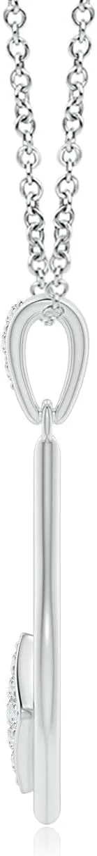 Angara Lab Grown Pave-Set Diamond Pointed Teardrop Pendant in 14K Solid Gold/Platinum | April Birthstone, Birthday, Engagement, Anniversary, Wedding Jewelry Gift for Women