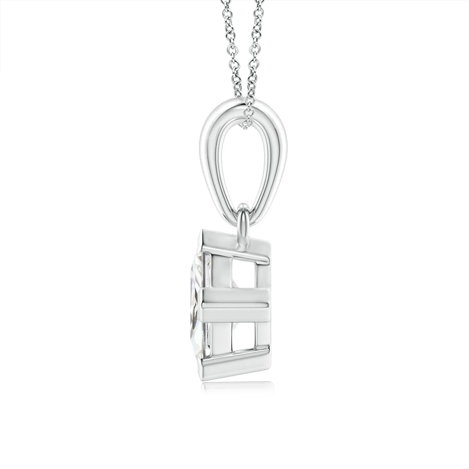 Angara Lab Grown Princess-Cut Diamond Solitaire Pendant in 14K Solid Gold/Platinum | April Birthstone, Birthday, Engagement, Anniversary, Wedding Jewelry Gift for Women