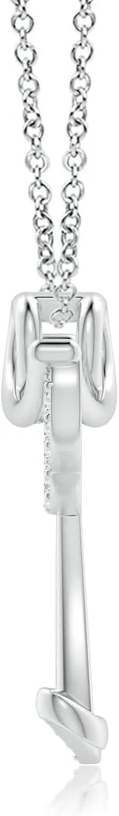 Angara Lab Grown Prong-Set Diamond Angel Pendant in 14K Solid Gold/Platinum | April Birthstone, Birthday, Engagement, Anniversary, Wedding Jewelry Gift for Women
