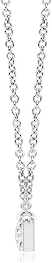 Angara Lab Grown Prong-Set Round Diamond Bar Necklace in 14K Solid Gold/Platinum | April Birthstone, Birthday, Engagement, Anniversary, Wedding Jewelry Gift for Women