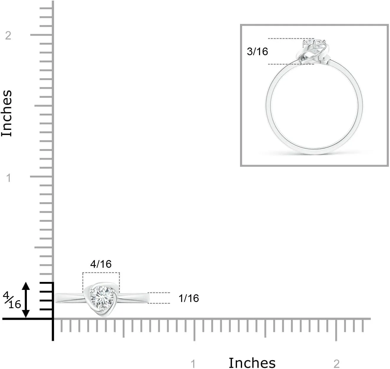 Angara Lab Grown Solitaire Diamond Floral Ring in Silver / 14K Solid Gold/Platinum | April Birthstone, Birthday, Engagement, Anniversary, Wedding Jewelry Gift for Women