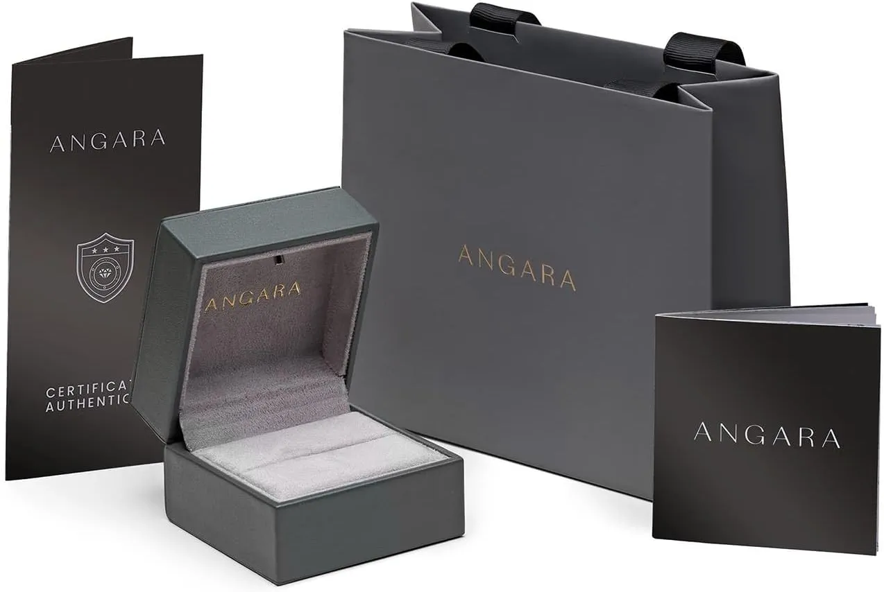 Angara Lab Grown U-Pave Set Diamond Half Eternity Wedding Ring in Silver / 14K Solid Gold/Platinum | April Birthstone, Birthday, Engagement, Anniversary, Wedding Jewelry Gift for Women