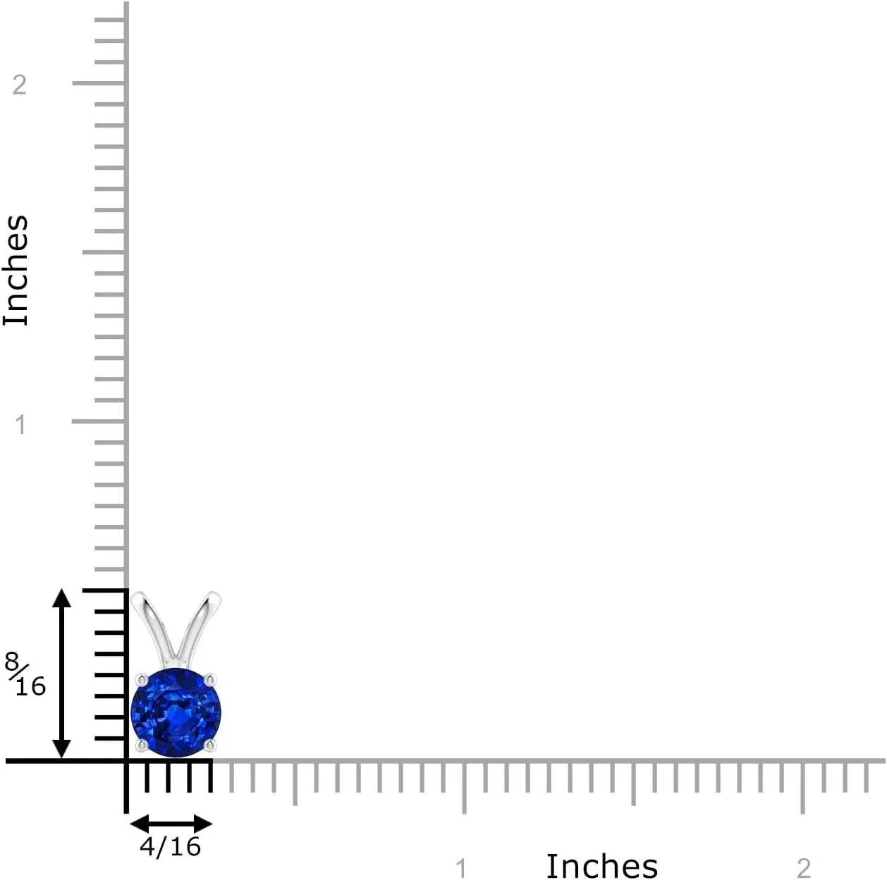 Angara Lab Grown V-Bale Round Blue Sapphire Solitaire Pendant in Silver / 14K Solid Gold/Platinum | September Birthstone, Birthday, Engagement, Anniversary, Wedding Jewelry Gift for Women