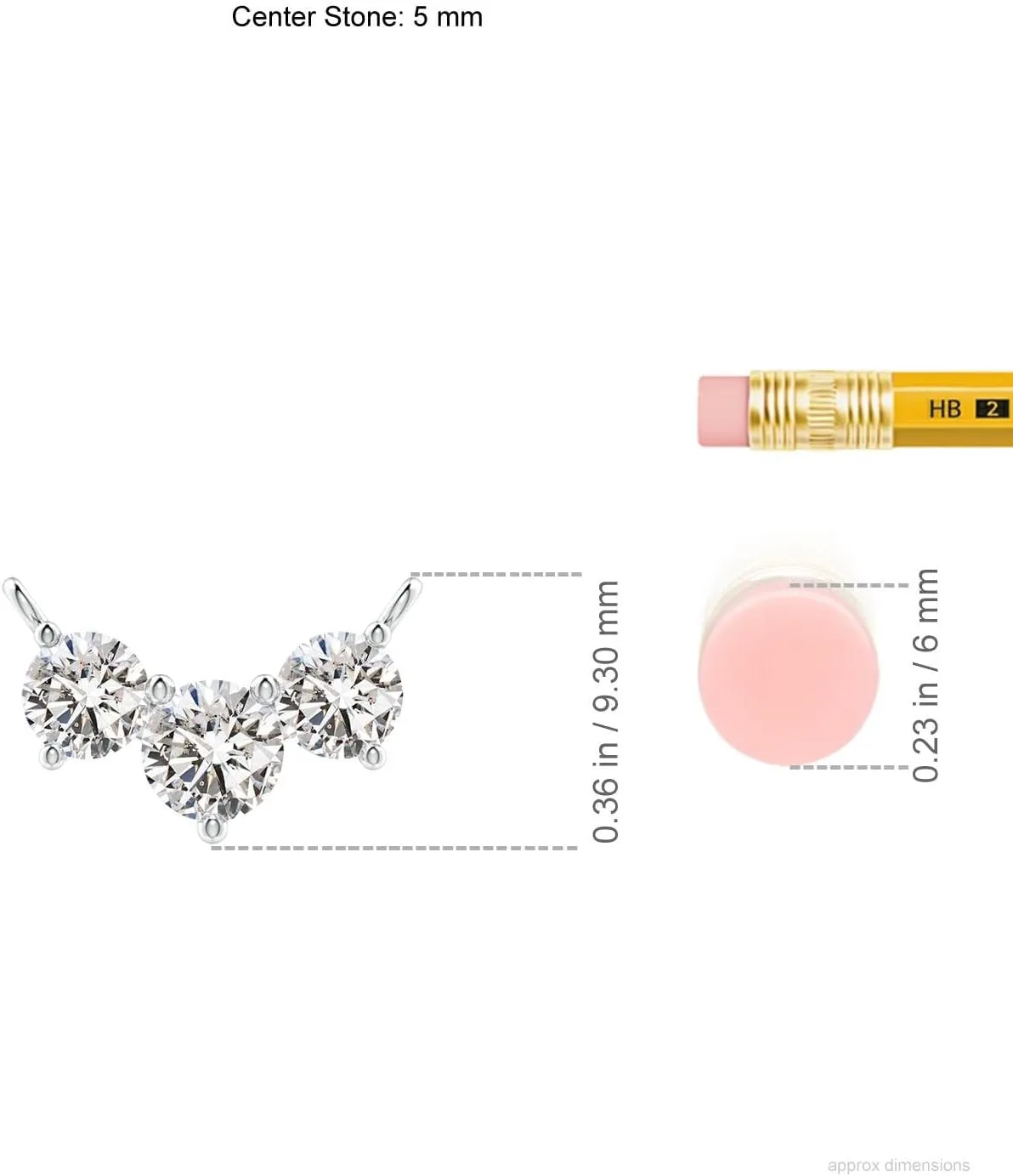Angara Natural Classic Trio Diamond Necklace in 14K Solid Gold/Platinum | April Birthstone, Birthday, Engagement, Anniversary, Wedding Jewelry Gift for Women