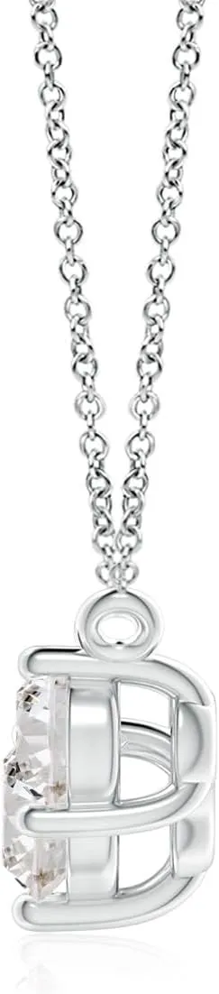 Angara Natural Classic Trio Diamond Necklace in 14K Solid Gold/Platinum | April Birthstone, Birthday, Engagement, Anniversary, Wedding Jewelry Gift for Women
