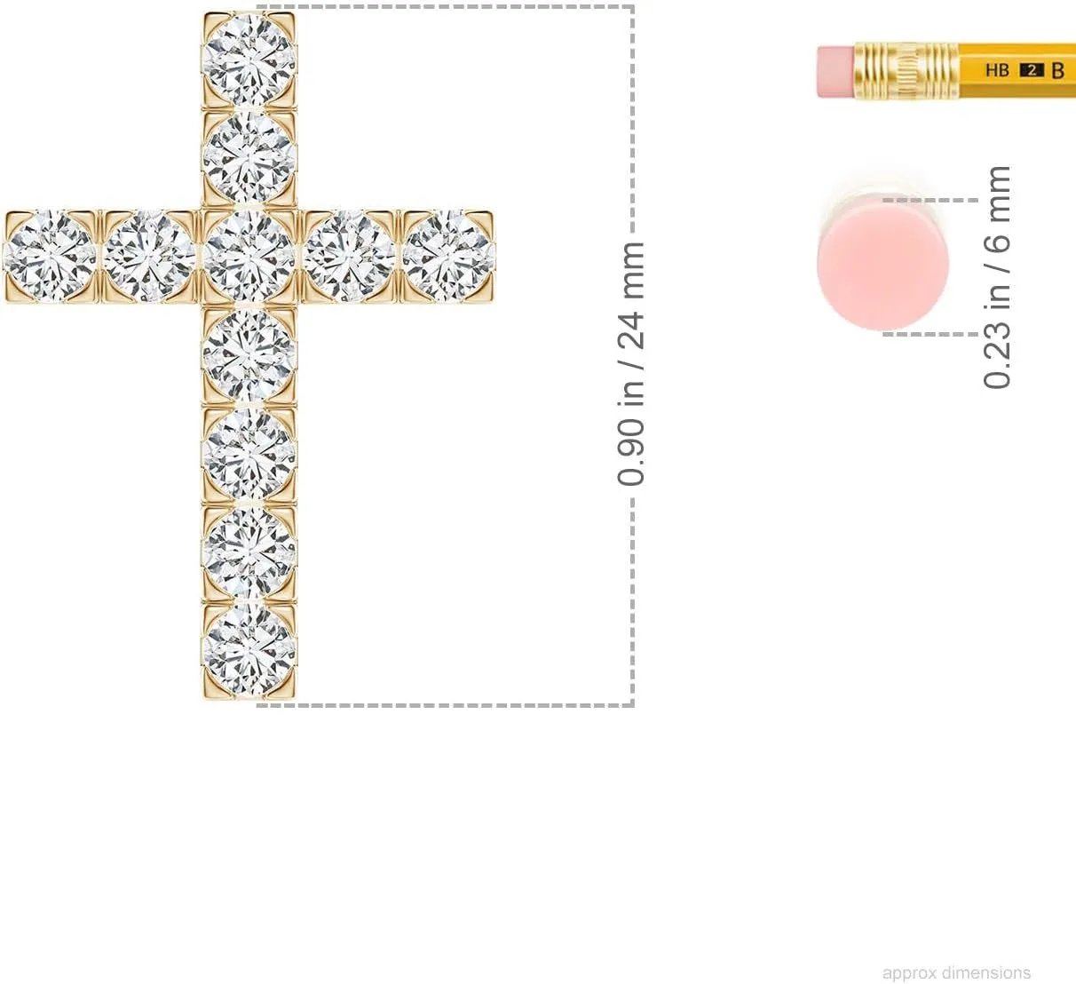Angara Natural Flat Prong-Set Diamond Cross Pendant in 14K Solid Gold/Platinum | April Birthstone, Birthday, Engagement, Anniversary, Wedding Jewelry Gift for Women