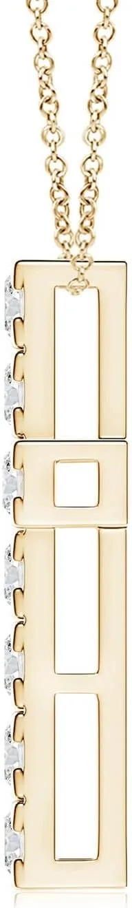 Angara Natural Flat Prong-Set Diamond Cross Pendant in 14K Solid Gold/Platinum | April Birthstone, Birthday, Engagement, Anniversary, Wedding Jewelry Gift for Women