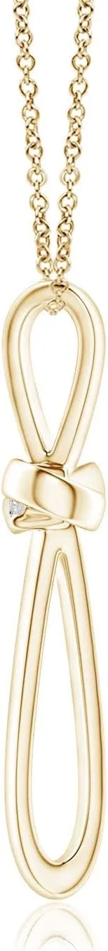 Angara Natural Twisted Cross Pendant with Diamond in 14K Solid Gold/Platinum | April Birthstone, Birthday, Engagement, Anniversary, Wedding Jewelry Gift for Women