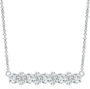 Angara Round Lab Grown Diamond Garland Necklace in 14K Solid Gold/Platinum | April Birthstone, Birthday, Engagement, Anniversary, Wedding Jewelry Gift for Women
