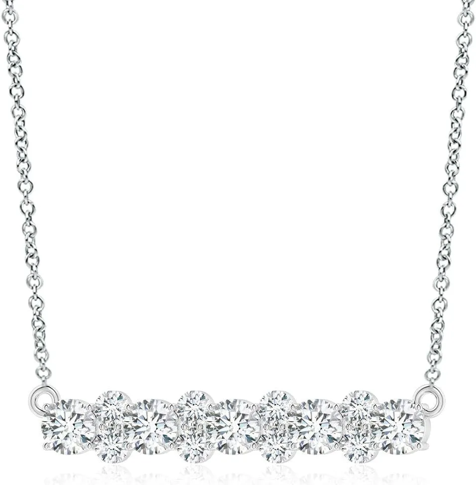 Angara Round Lab Grown Diamond Garland Necklace in 14K Solid Gold/Platinum | April Birthstone, Birthday, Engagement, Anniversary, Wedding Jewelry Gift for Women