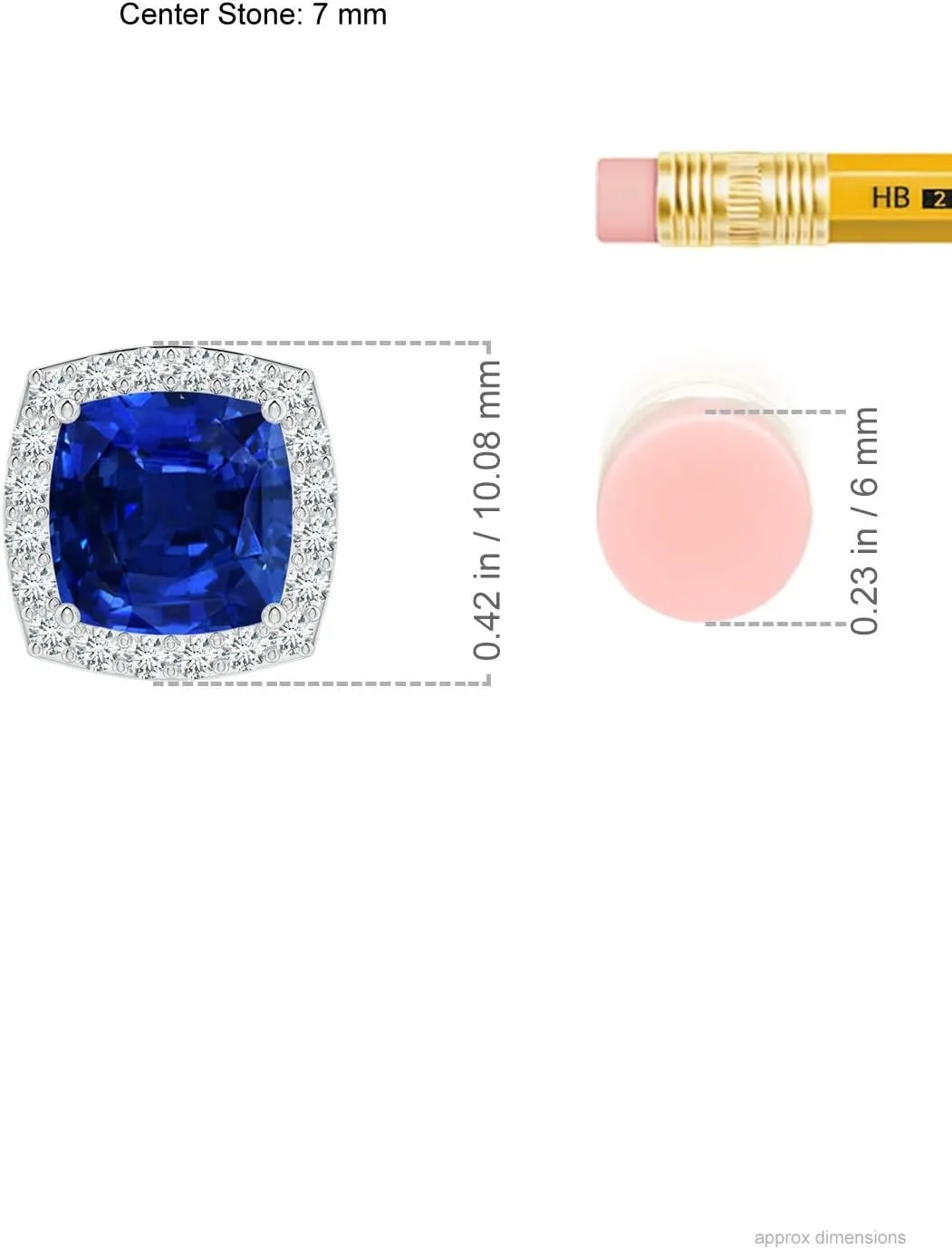 Angara Vintage Inspired Cushion Lab Grown Blue Sapphire Halo Pendant in 14K Solid Gold/Platinum | September Birthstone, Birthday, Engagement, Anniversary, Wedding Jewelry Gift for Women