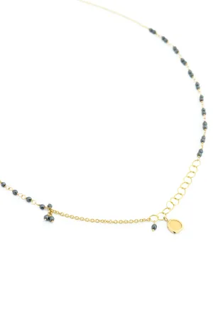 Anne Sportun Gold Tied Hematite Bead Chain Necklace | 17"