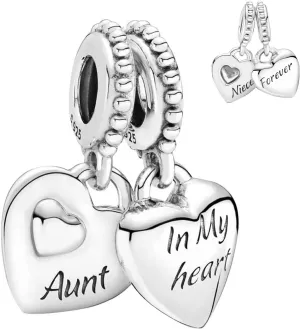 Annmors Family Charm Love your Dad Mon Sister Infinity Charm fits Bracelets, 925 Sterling Silver-Lucky Charm for Woman Pendant Bead, Jewelry Beads Gifts for Family Women Bracelet&Necklace