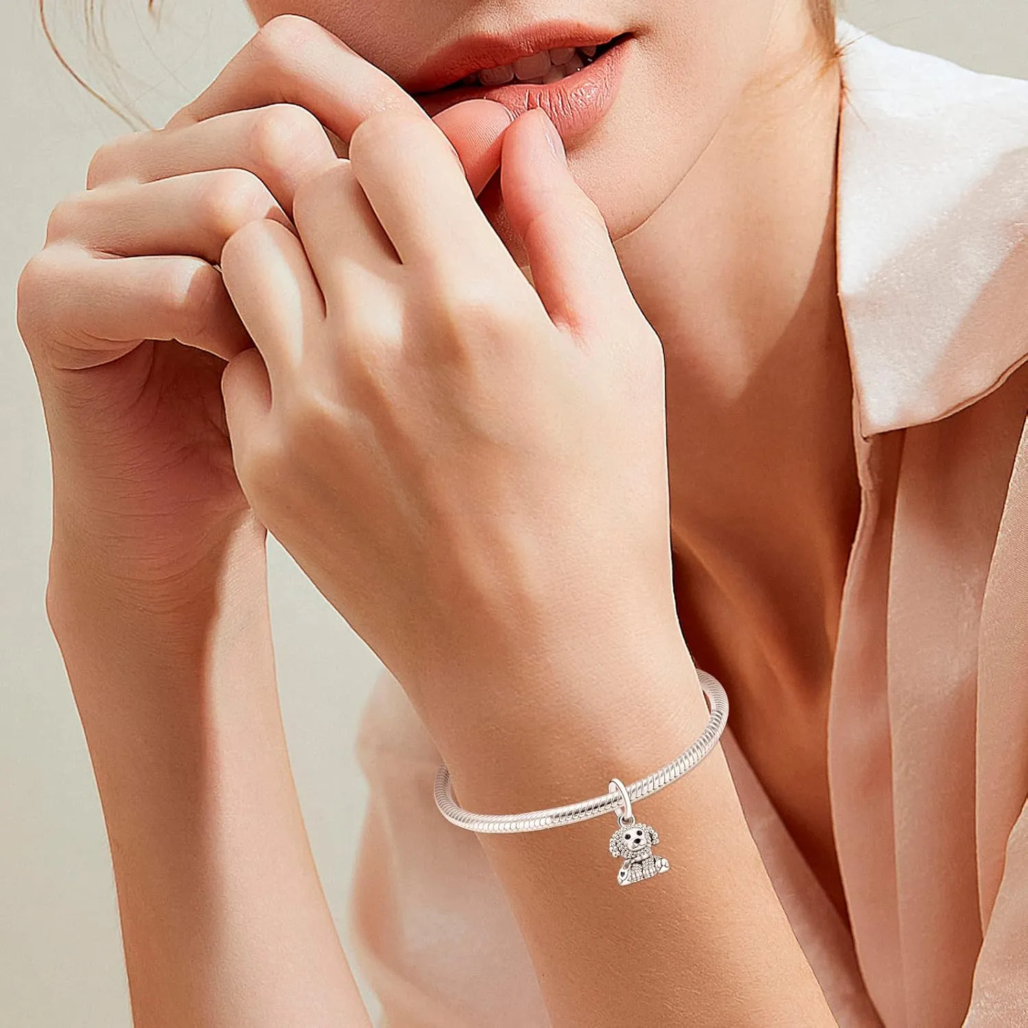 Annmors Jewelry Animals Charms for Woman-925 Sterling Silver Dangle Pendant Bead with Cubic Zirconia,Jewelry Beads DIY Gifts for Women Bracelet & Necklace
