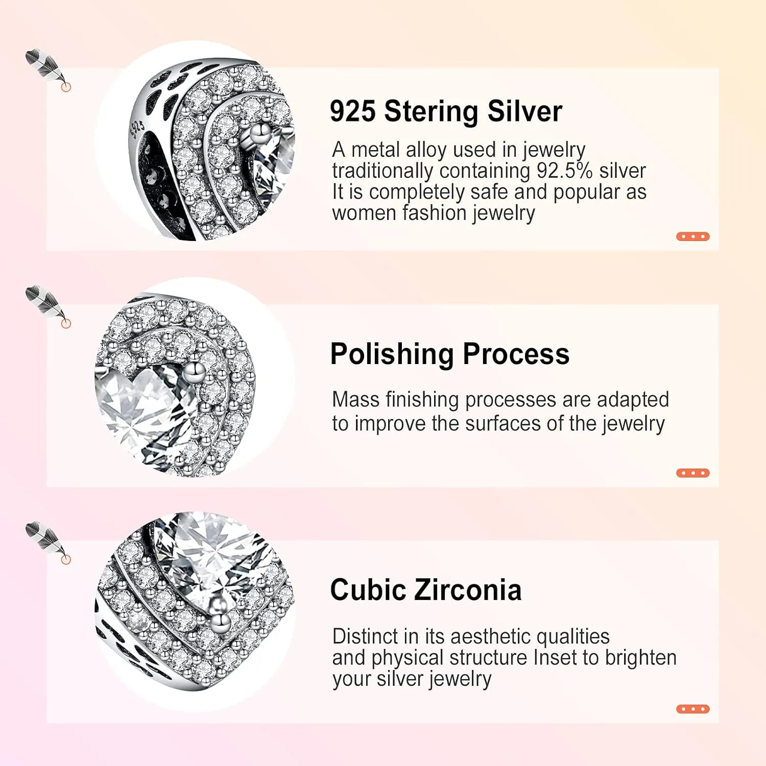 Annmors Jewelry Birthday Charms for Woman-925 Sterling Silver Dangle Pendant Bead with Cubic Zirconia,Jewelry Beads DIY Gifts for Women Bracelet & Necklace
