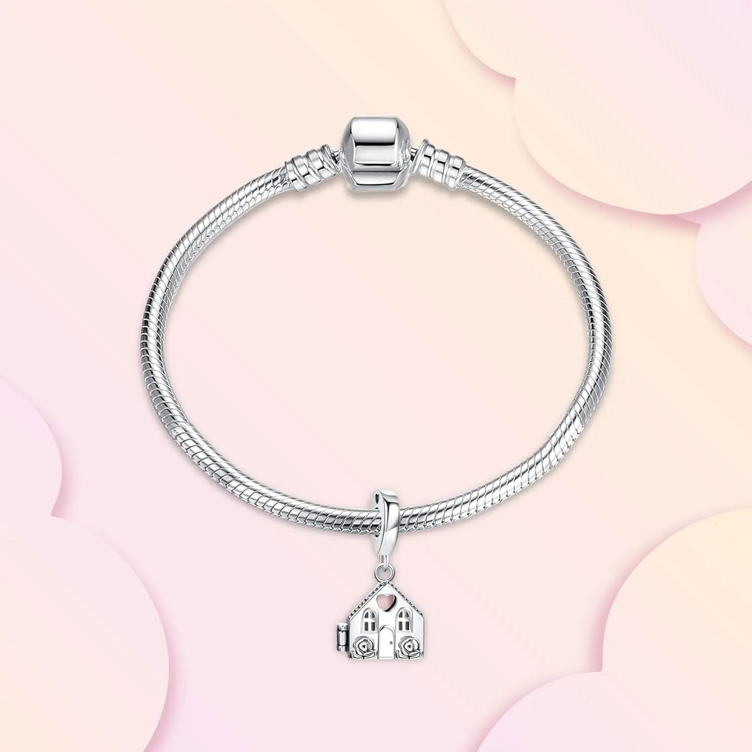 Annmors Jewelry Family Charms for Woman-925 Sterling Silver Dangle Pendant Bead with Cubic Zirconia,Jewelry Beads DIY Gifts for Women Bracelet & Necklace