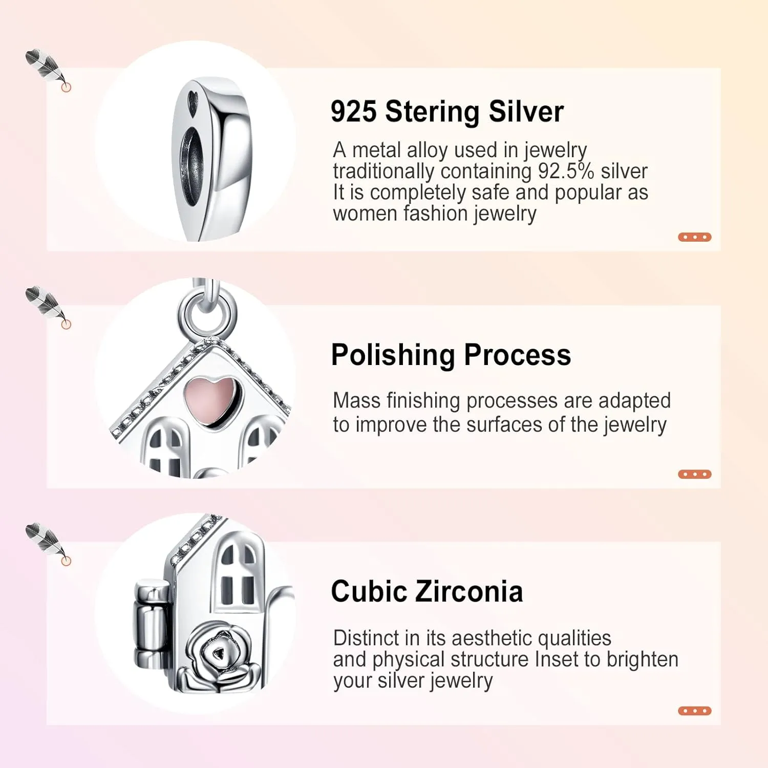 Annmors Jewelry Family Charms for Woman-925 Sterling Silver Dangle Pendant Bead with Cubic Zirconia,Jewelry Beads DIY Gifts for Women Bracelet & Necklace