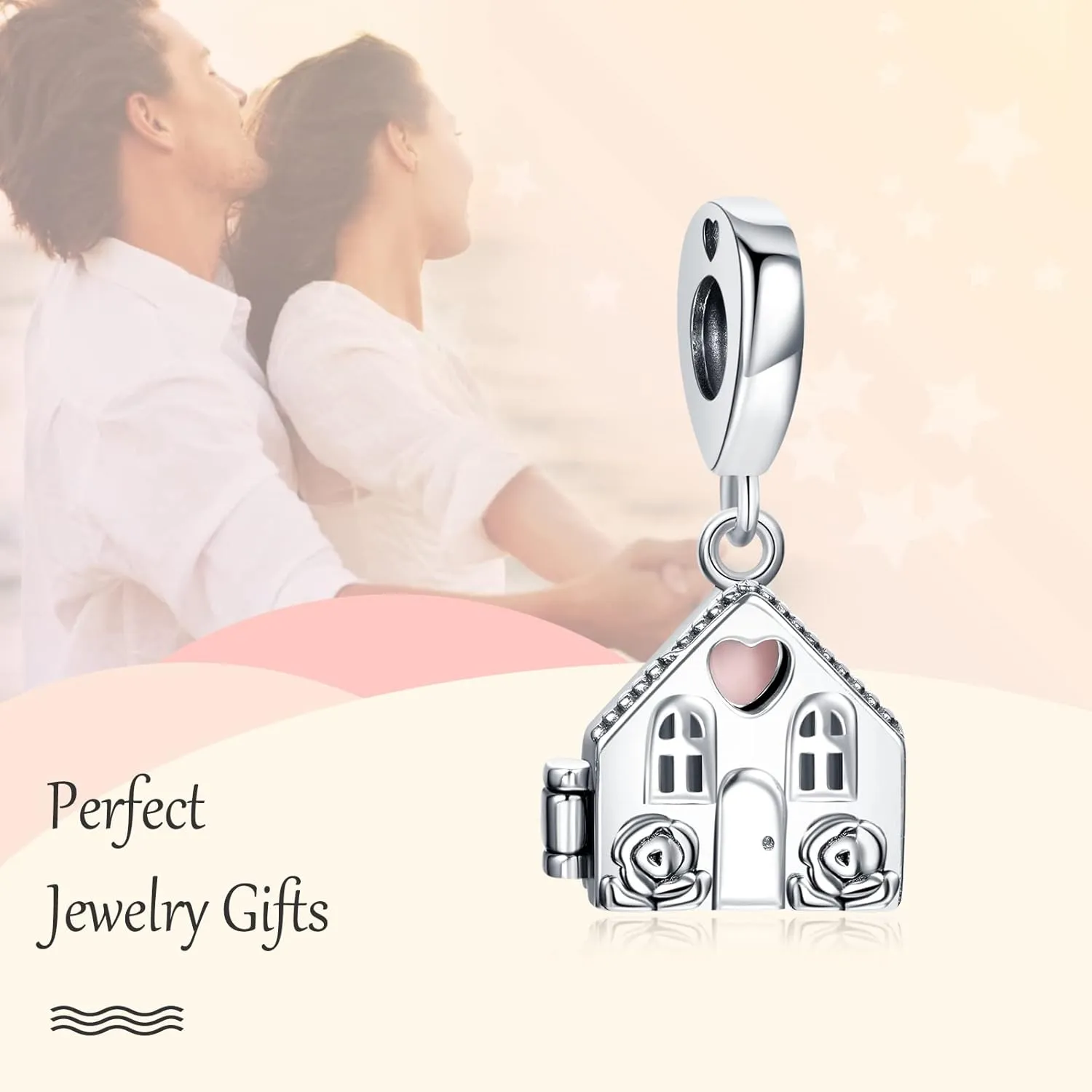 Annmors Jewelry Family Charms for Woman-925 Sterling Silver Dangle Pendant Bead with Cubic Zirconia,Jewelry Beads DIY Gifts for Women Bracelet & Necklace