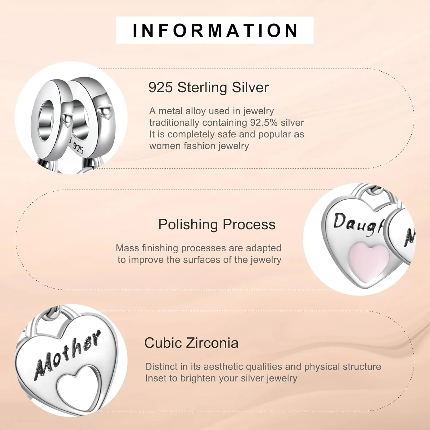 Annmors Jewelry Family Charms for Woman-925 Sterling Silver Dangle Pendant Bead with Cubic Zirconia,Jewelry Beads DIY Gifts for Women Bracelet & Necklace