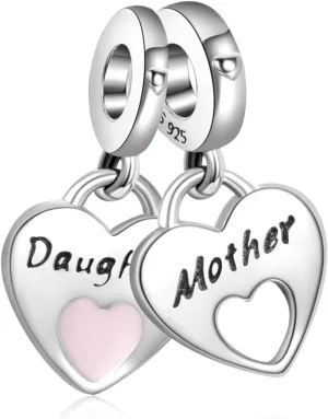 Annmors Jewelry Family Charms for Woman-925 Sterling Silver Dangle Pendant Bead with Cubic Zirconia,Jewelry Beads DIY Gifts for Women Bracelet & Necklace