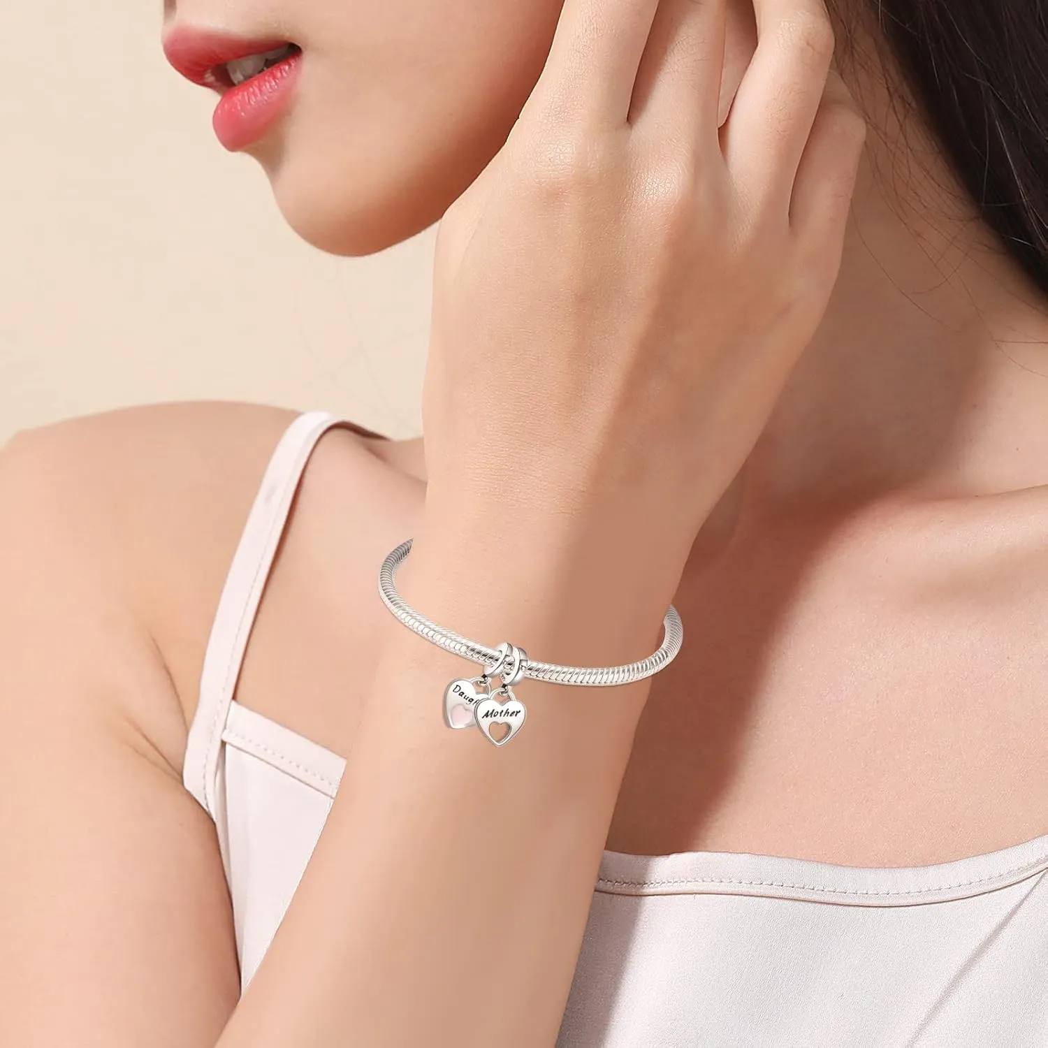 Annmors Jewelry Family Charms for Woman-925 Sterling Silver Dangle Pendant Bead with Cubic Zirconia,Jewelry Beads DIY Gifts for Women Bracelet & Necklace