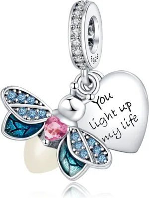 Annmors Jewelry Love Heart Charms for Woman-925 Sterling Silver Dangle Pendant Bead with Cubic Zirconia,Jewelry Beads DIY Gifts for Women Bracelet & Necklace