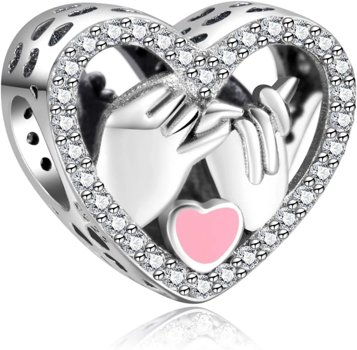 Annmors Jewelry Love Heart Charms for Woman-925 Sterling Silver Dangle Pendant Bead with Cubic Zirconia,Jewelry Beads DIY Gifts for Women Bracelet & Necklace