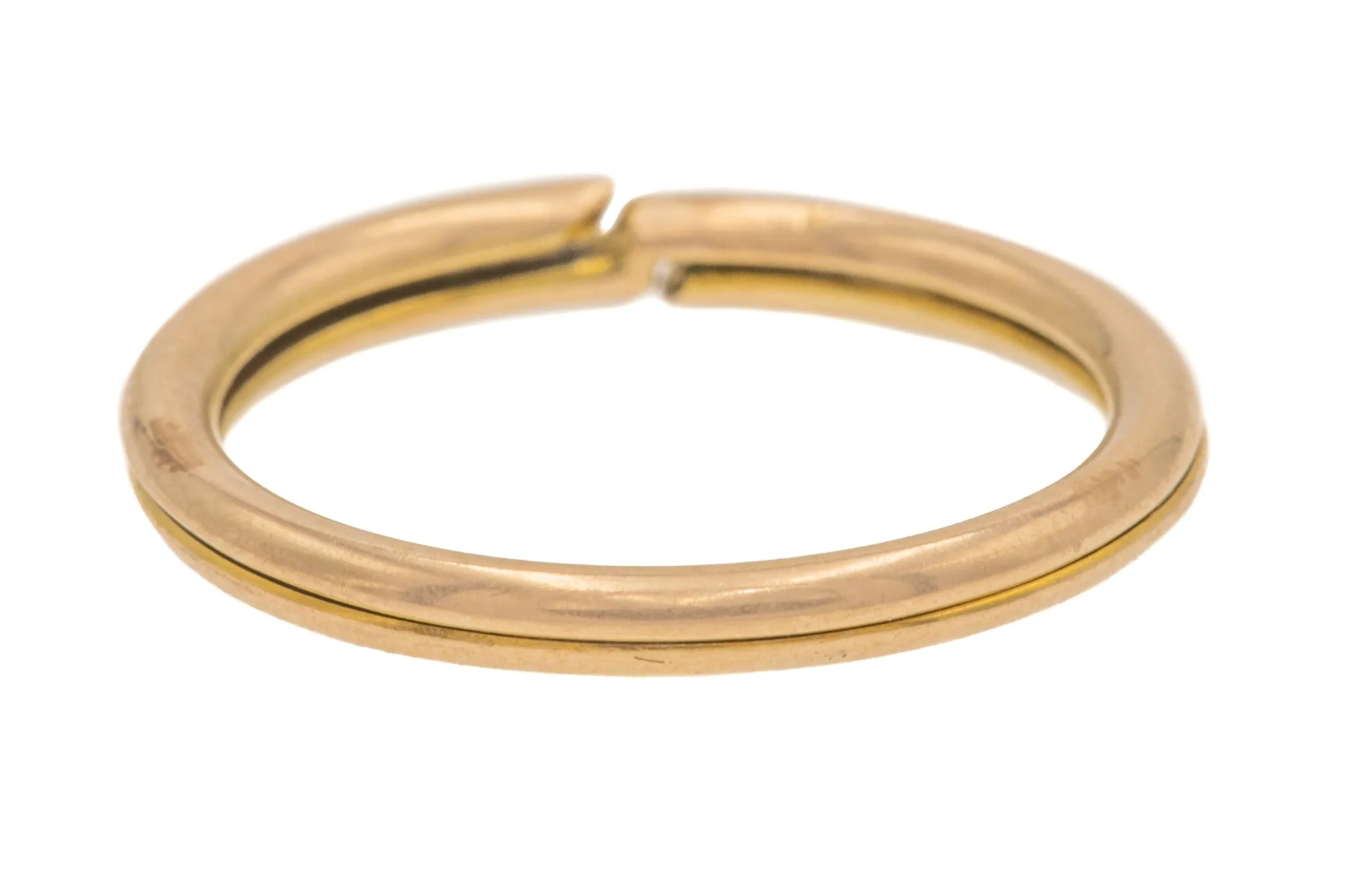 Antique Solid 9ct Gold Split Ring, 17mm