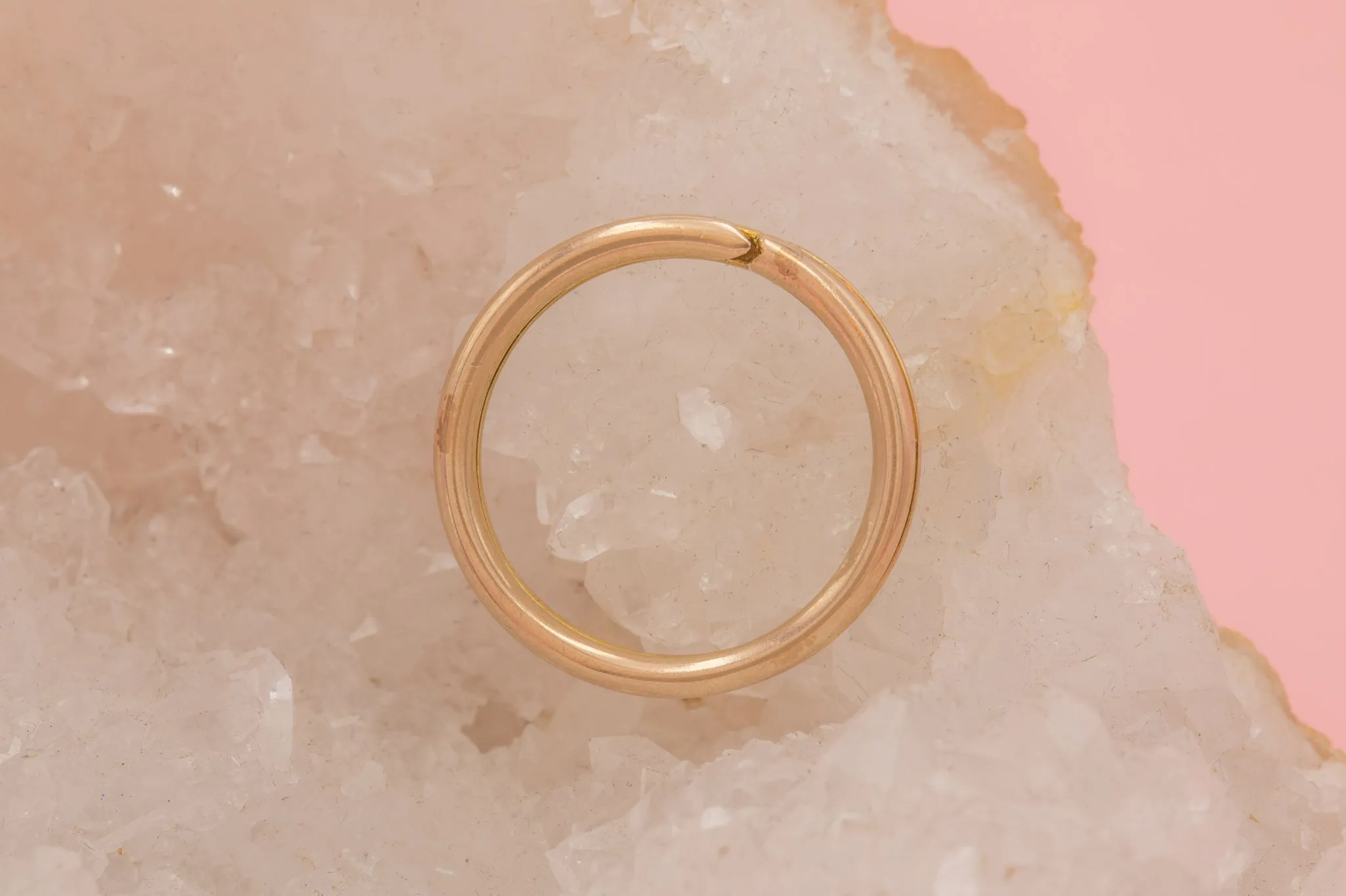Antique Solid 9ct Gold Split Ring, 17mm