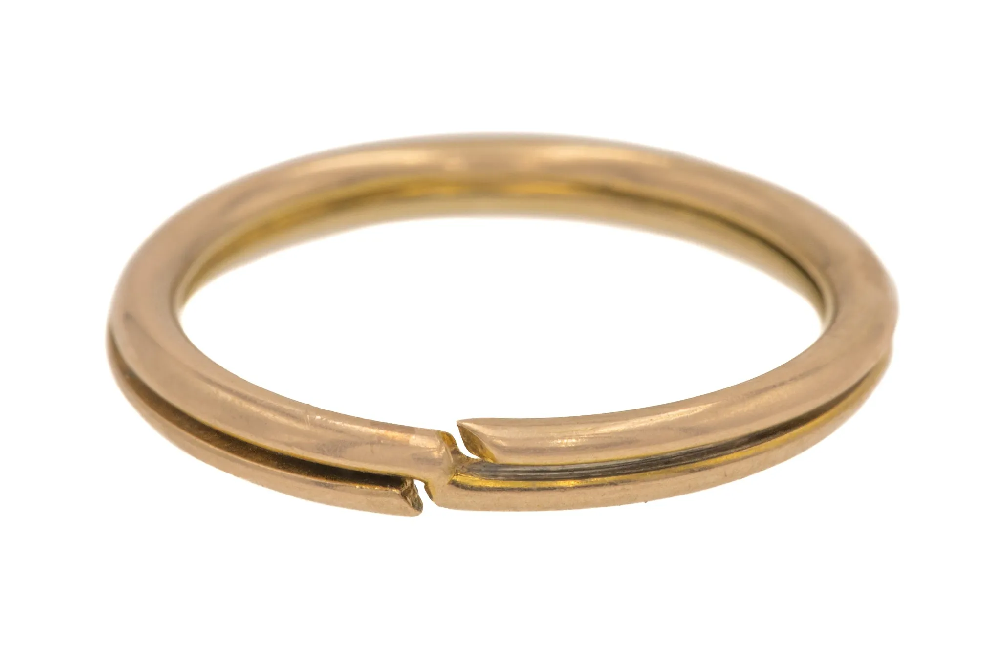 Antique Solid 9ct Gold Split Ring, 17mm