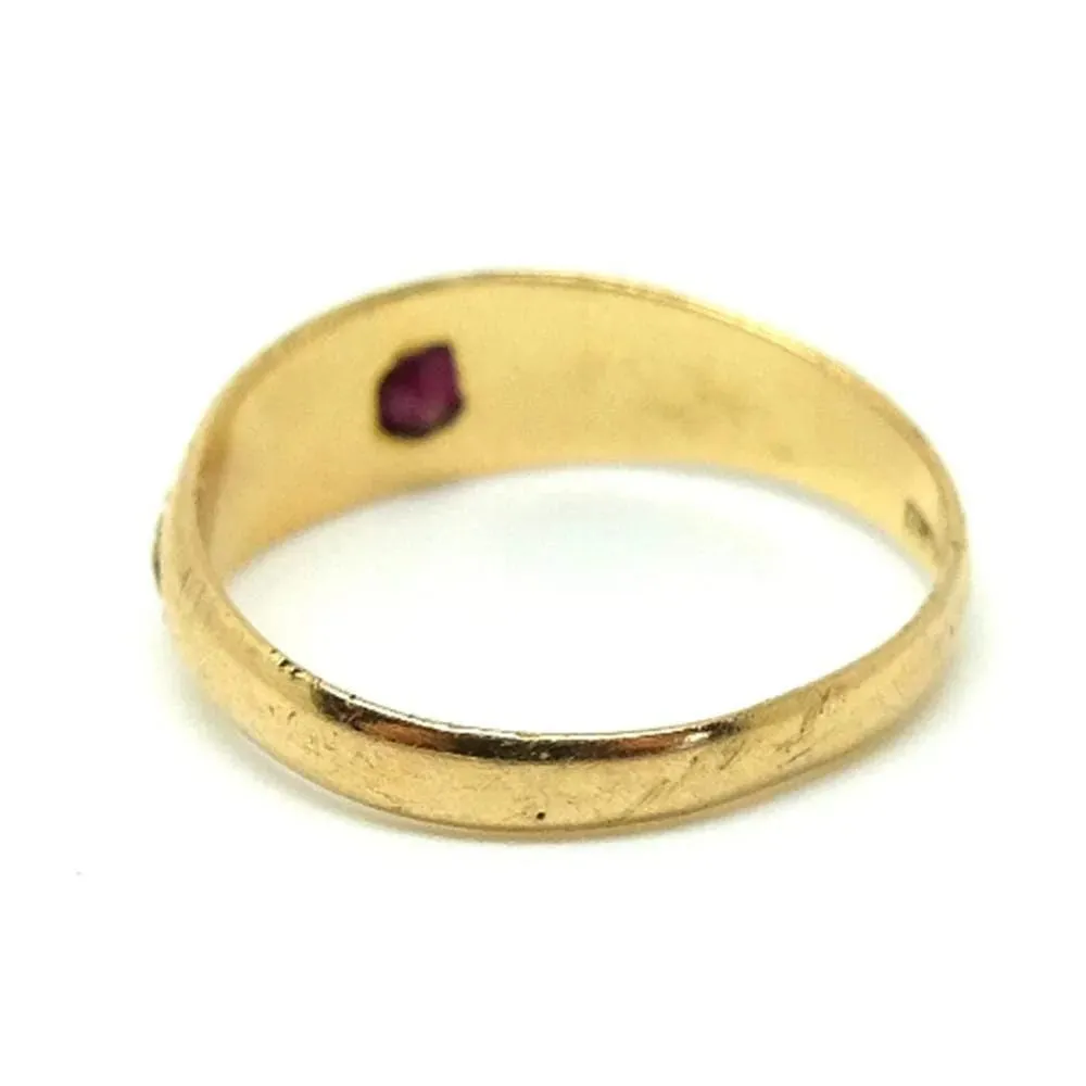 Antique Victorian 1899 Garnet 18ct Gold Ring