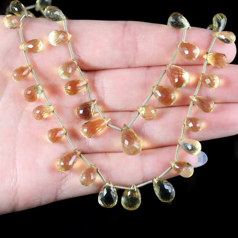 Antique Victorian Citrine Necklace Silver Circa 1880